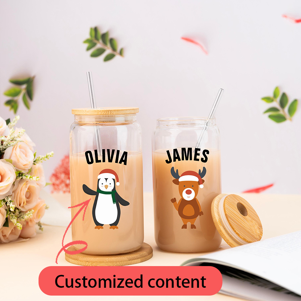 Coffee Equipment Gift - แก้วน้ำพกพาแบบใสพร้อมฝาปิด หลอดดูด และแปรงทำความสะอาด สำหรับกาแฟ น้ำผลไม้ น้ำเปล่า
