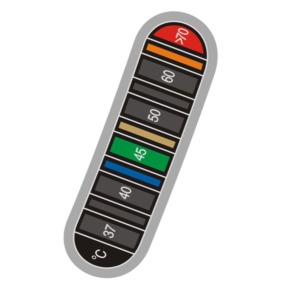 Temperature Strip Thermometer - เทอร์โมมิเตอร์แบบติดขวดน้ำ 10 ชิ้น แถบวัดอุณหภูมิแก้วกาแฟ สติ๊กเกอร์แสดงผลเป็นองศา สำหรับทดสอบอุณหภูมิน้ำ