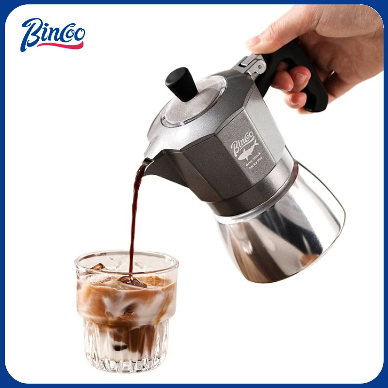 Coffee Equipment For Sale - หม้อกาแฟโมก้าพอต Bincoo 2 ถ้วย แบบวาล์วคู่ ทำจากอลูมิเนียมอัลลอยด์