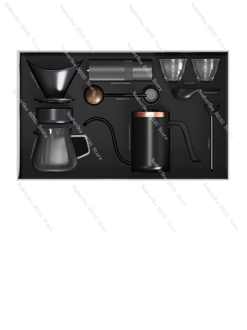 Coffee Equipment Gift - ชุดเครื่องชงกาแฟแบบแมนนวล กล่องของขวัญ พร้อมเครื่องบด แก้วกรอง ชุดกาแฟแบบดริป ครบชุด
