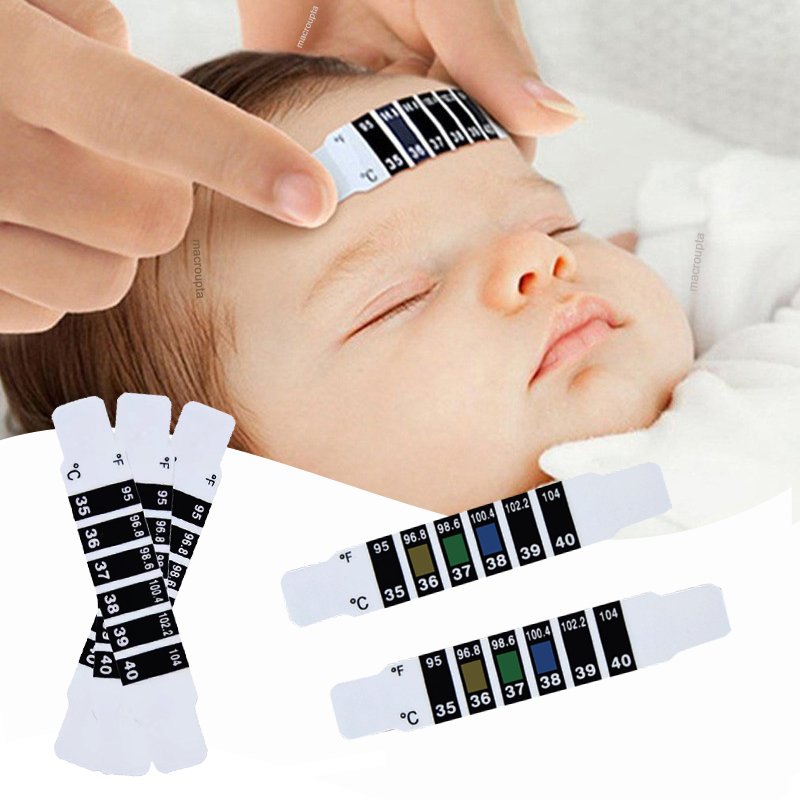 Temperature Strip Thermometer - 10 ชิ้นหน้าผาก Head Strip เครื่องวัดอุณหภูมิน้ําเครื่องวัดอุณหภูมิไข้ Body