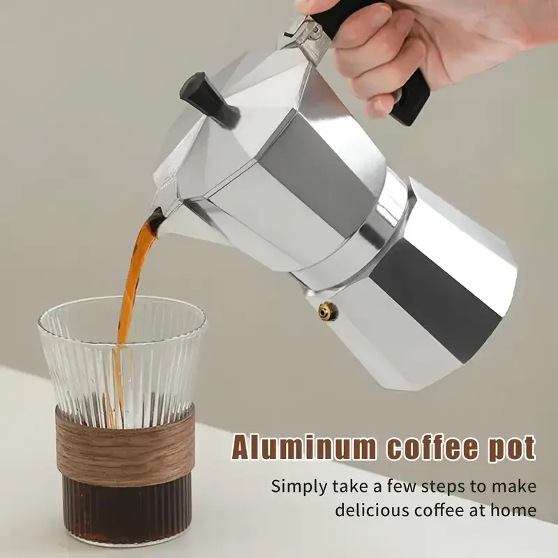 Coffee Equipment For Sale - หม้อต้มกาแฟโมก้าอะลูมิเนียมแบบคลาสสิก ขนาด 50-300 มล. สำหรับใช้ในบ้าน เตาแก๊ส