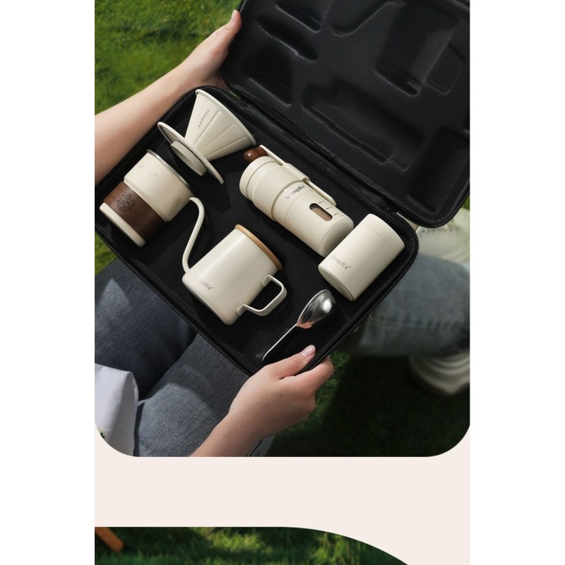 Coffee.Equipment Parts - ชุดหม้อกาแฟแบบชงด้วยมือ อุปกรณ์ชงกาแฟสำหรับการเดินทางและตั้งแคมป์กลางแจ้งแบบพกพา