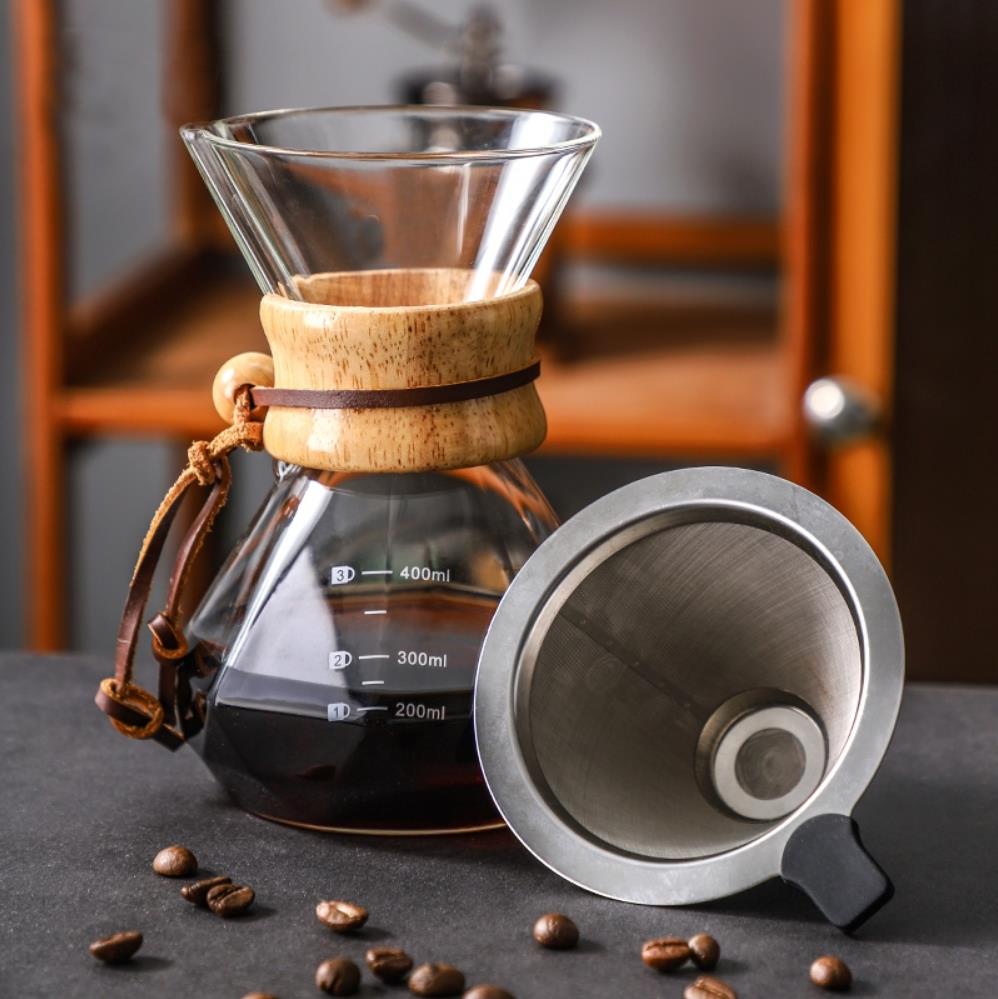 กาต้มกาแฟแก้วพร้อมที่กรองสแตนเ - Coffee Equipment Pour Over บทวิจารณ์และราคา