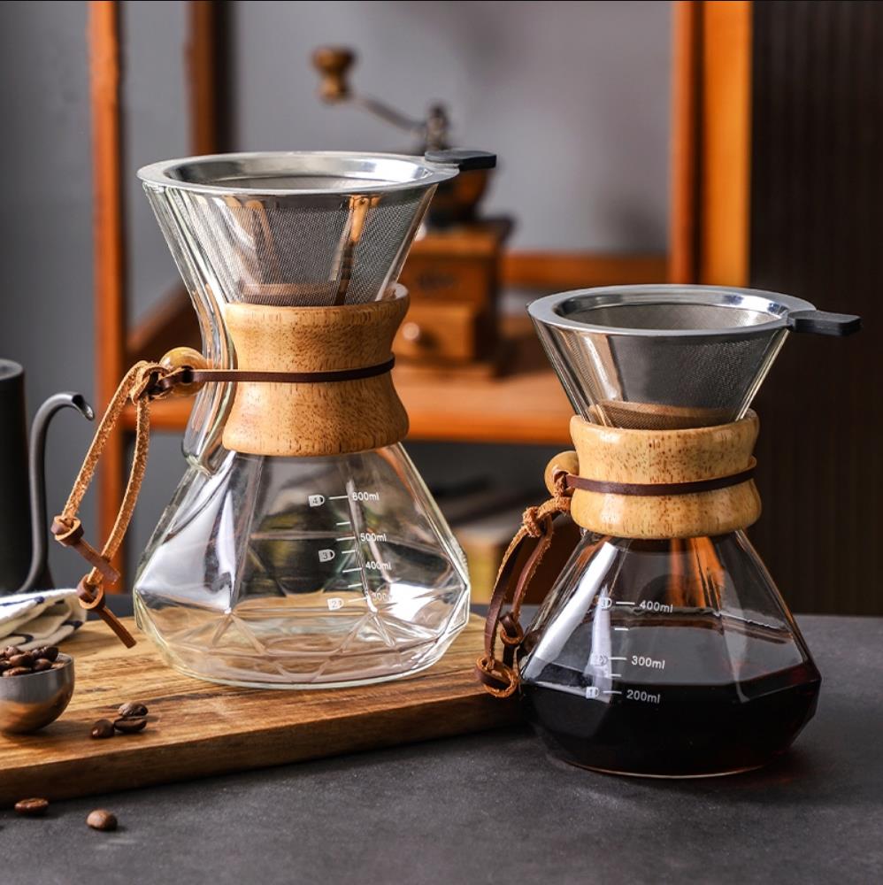 กาต้มกาแฟแก้วพร้อมที่กรองสแตนเ - Coffee Equipment Pour Over บทวิจารณ์และราคา