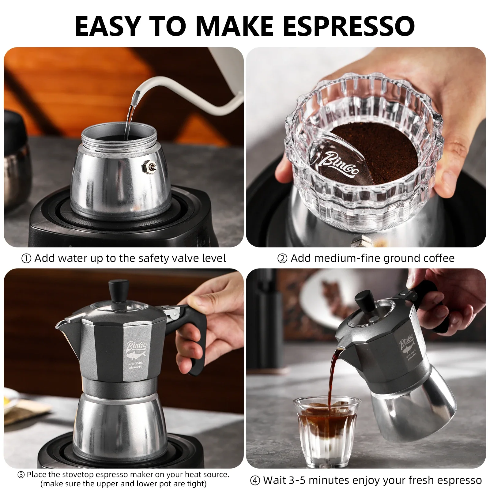 หม้อกาแฟโมก้าพอต Bincoo 2 ถ้วย - Coffee Equipment For Sale บทวิจารณ์และราคา