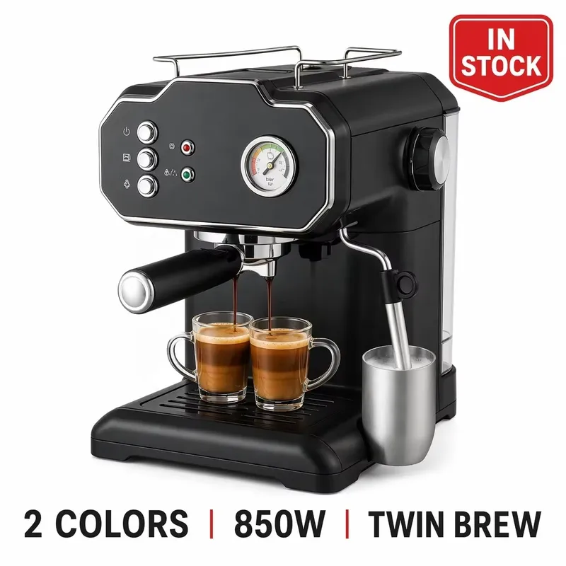 เครื่องชงกาแฟเอสเพรสโซ่กึ่งอัต - Pressure Gauge Espresso บทวิจารณ์และราคา
