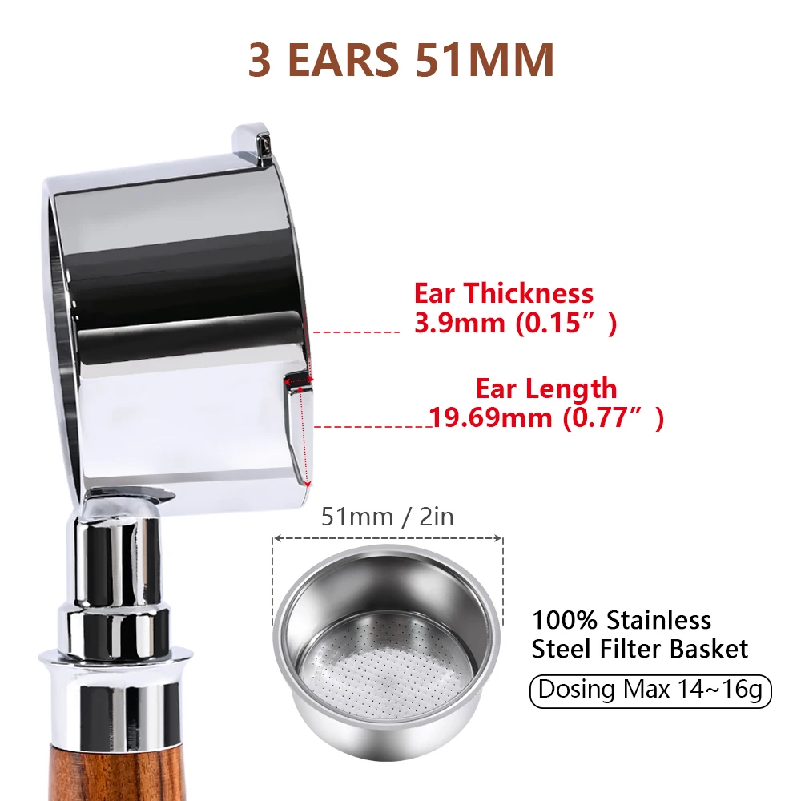พอร์ทาฟิลเตอร์แบบไม่มีก้น 51 ม - Coffee Equipment For Sale บทวิจารณ์และราคา