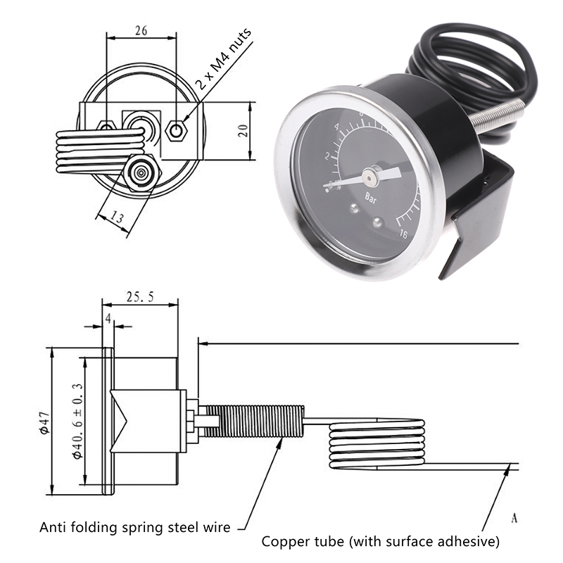 เกจวัดแรงดันเครื่องชงกาแฟเอสเพ - Pressure Gauge Espresso บทวิจารณ์และราคา