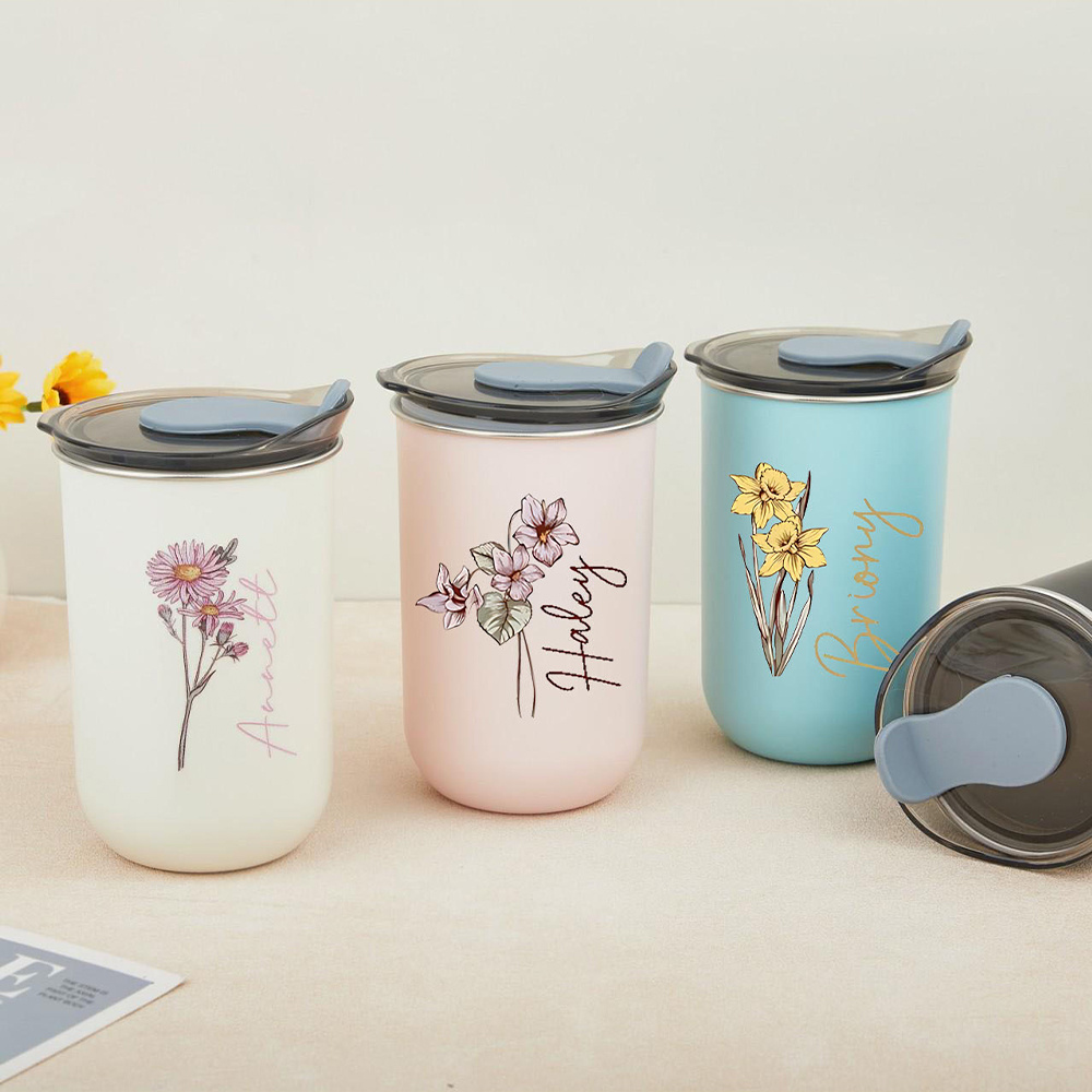 แก้วสแตนเลสลายดอกไม้สำหรับวันเ - Coffee Equipment Gift บทวิจารณ์และราคา