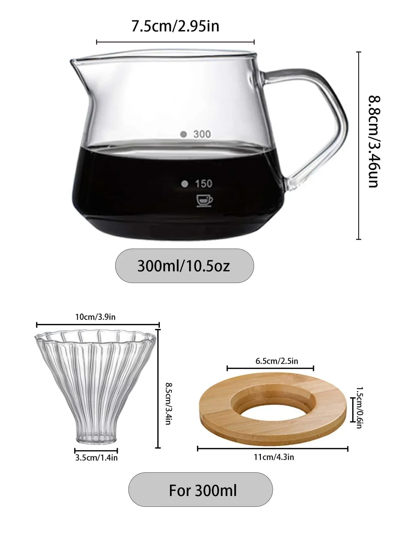 Punana 600ml Pour Over Coffee  - Coffee Equipment Pour Over บทวิจารณ์และราคา